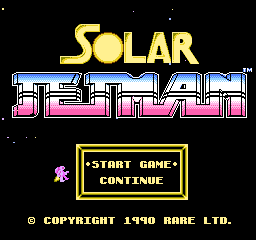Solar Jetman - Hunt for the Golden Warpship (USA) Title Screen
